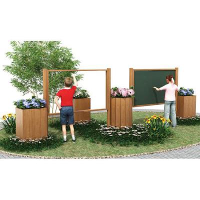 China Outdoor Furniture with Built-in Drawing Board and Planting Bowl Flower Garden Box Blackboard Hot Selling Anti-Corrosion Solid Wood Children's Multi-Functional Painting Bowl for sale