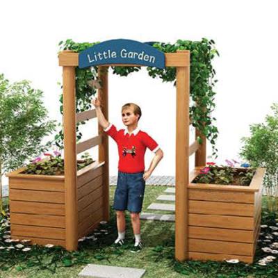 China Modern Flower Pots and Pergolas for Outdoor Planting Areas in Kindergarten Solid Wood Kindergarten Arch with 2 Planter Boxes for sale