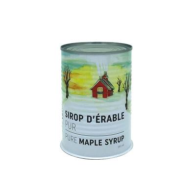 China Metal Normal Open Empty Cans With Lids For Customized Food Printing Maple Syrup Juice Coffee Drink for sale