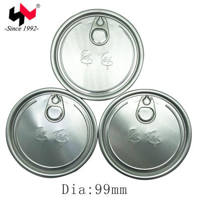 China Popular Not Refillable In Vietnam Open End Aluminum Easy Lid For Food Packaging 99mm for sale