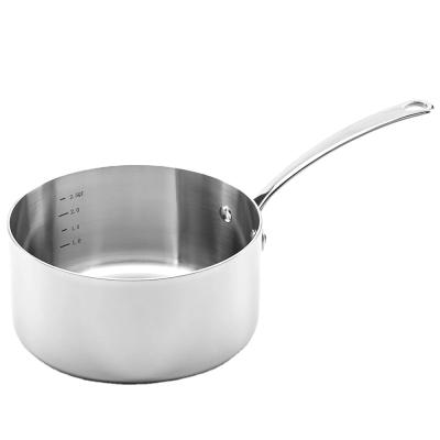 China Sustainable Top Quality 24cm Stainless Steel Saucepan Triple Non-Stick Induction 3 Layers Pot Casserole for sale