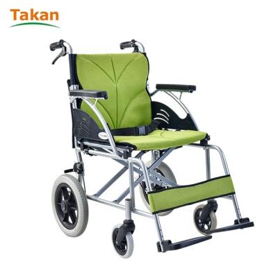 China 100KG Loading Capacity Aluminum Transport Wheelchair With Fixed Armrest And Foldable Backrest for sale