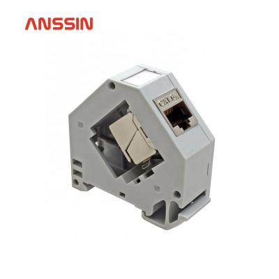 China DIN Connector Rail Mount Outlet Holder For RJ45 Keystone Jack for sale