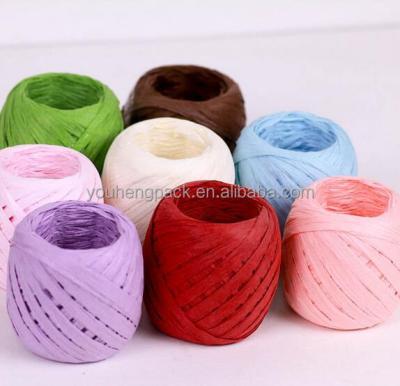 China Eco - Friendly 5MM Width Wholesale Paper Raffia Crochet Yarn In Roll for sale