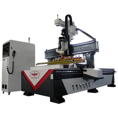 China High quality ATC CNC nesting router machine MDF acrylic PVC wood acrylic cutting engraving machine with platform loading&unloading for panel base furniture cutting&drilling quickly for sale