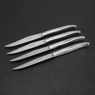 China Sustainable Premium Laguiole Stainless Steel Steak Knife With Solid Bolster Handle for sale