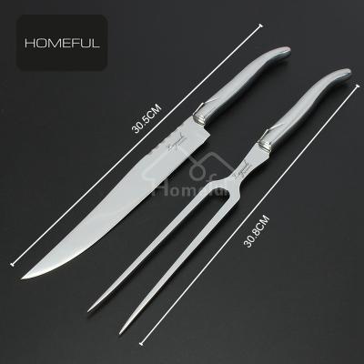 China High quality viable stainless steel laguiole carving knife fork set for sale