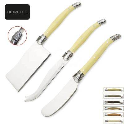 China Workable set of 3 laguiole stainless steel cheese knife set for sale