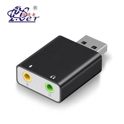 China Computer USB 3.5mm Sound Card Audio Adapter External USB Sound Card For 3.5mm Stereo Earphone for sale