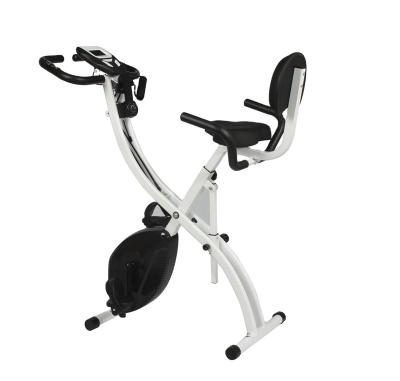 China Home Use Gym Home Cycling Magnetic Folding Fitness Stationary Cardio Trainer Exercise Bike With Rear Seat for sale