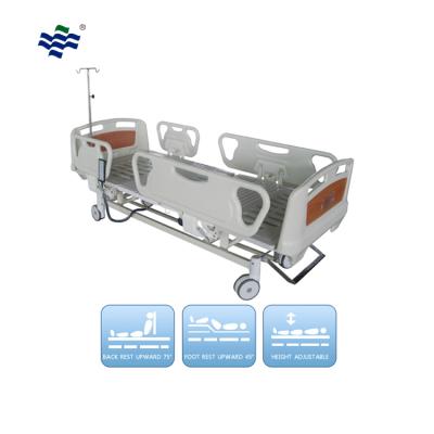 China High Quality Adjustable Backrest Medical Equipments 3 Functions Manual Hospital Bed for sale