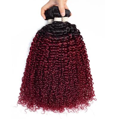 China Vendors Two Tone Afro Kinky Curly Hair Brazilian Curl Virgin Hair 8a for sale