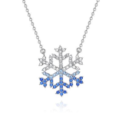 China Kosta Factory Direct Sales Romantic Silver Plating Women's Copper Snowflake Pendent Necklace For Party for sale