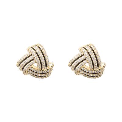 China Fashion Trendy Kosta Hot Selling Gold Plated Geometry Charm Copper Stud Earrings For Women for sale