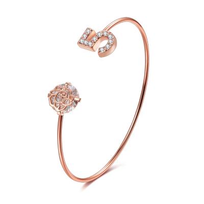 China Kosta Hot Selling Resizable Romantic Rose Gold NO 5 bracelet for women for sale