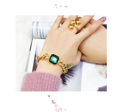 China Hiphop Kosta Hot Selling Titanium Hiphop Gold Plated Charm Bracelets For Women for sale