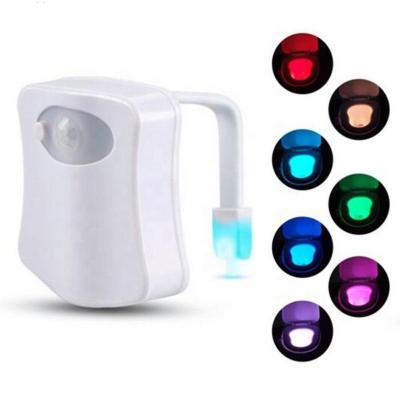 China Post-Modern 8 Colors Smart Bathroom Toilet Night Light LED Toilet Light with Motion Sensor LED Motion Sensor Activated Toilet Light for sale