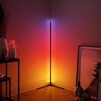 China Dropshipping Modern Nordic Decorative Tripod Corner Light RGB Remote Controlled 142cm Floor Lamp LED Floor Lamp For Living Room for sale