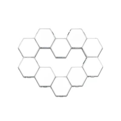 China Modern Diy Holiday Light Assembled Magnetic Hexagonal Hexagonal Honeycomb Wall Lamp Hexagon Modular Touchless Night Light for sale