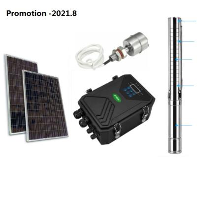 China DC 1 HP Solar Pump 4DSC5-67-72-750 Promotion Agriculture Irrigation Pump Solar Submersible Pump 86 Meters Max Head, 45-60 Meter Working for sale