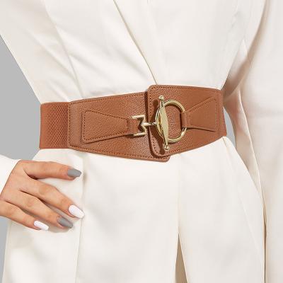 China Fashion.Casual wholesale Korean version women elastic waistband fashion elastic wide belt high-end feeling coat rubber band waist seal for sale