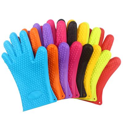 China Higher Heat Resistant Kitchen Tools Non-slip Heat Resistant Silicone BBQ Gloves Kitchen Cooking Microwave Oven Mitts Gloves for sale