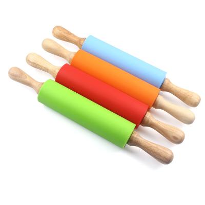 China 8 Inch Non Stick Dough Roller Pin Silicone Rolling Pin For Sustainable Kitchen Tools for sale