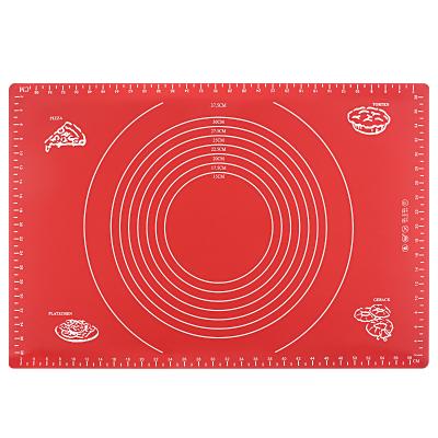 China 60*40cm Dough Mat Heat Resistant Silicone Large Kneading Baking Pastry Mat With Measurements BPA Non Viable Silicone Free Rolling Stick for sale