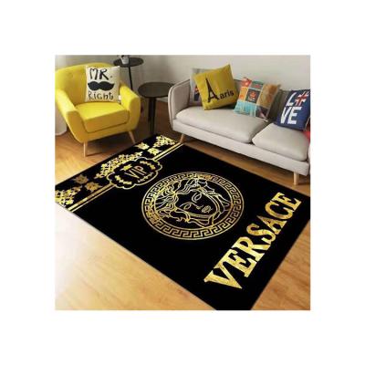 China Well known brand design custom style modern 3d printed colorful fancy bedroom room carpetcrystal velvet printed rugs for sale