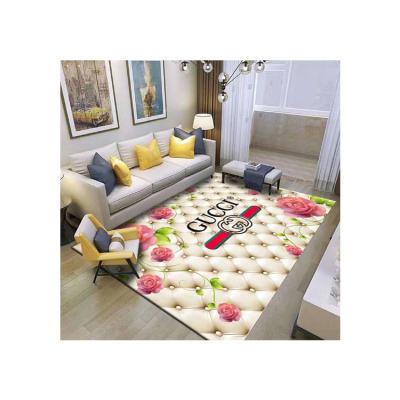 China Well-known brand custom design custom crystal velvet carpet welcome pattern cover 3d printing living room rug for sale