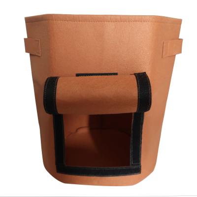 China Non Recycled Eco - Friendly Woven Fabric Pots Garden Felt Growing Bags For Flower Vegetable Wholesale for sale