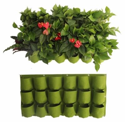 China Breathable Thicken Vertical Plant Bag Wall Hanging Garden Plant Growing Bag for sale