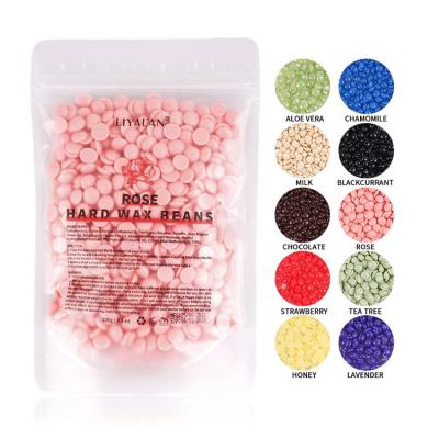 China Hair Removal OEM Private Label 100g Hard Wax Beads Body Hair Removal Hands Legs Arm Armpits Face Bikini Film Depilatory Hot Wax Beans for sale