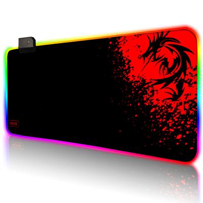 China Comfortable Hot Selling RGB LED Lighting Laptop Computer PC Accessory Custom Wireless Gaming Mouse Pad for sale