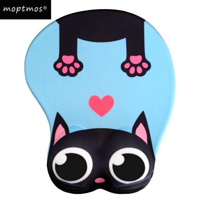 China HX Cat Mouse Pad With Wrist Support Cushion Soft Silicone Wrist Rest For Computer Mouse for sale