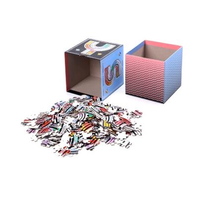 China Custom 500 Piece Jigsaw Round Wooden Empty Round 3d Toy Personalized Cartoon Chinese Game Puzzle for sale