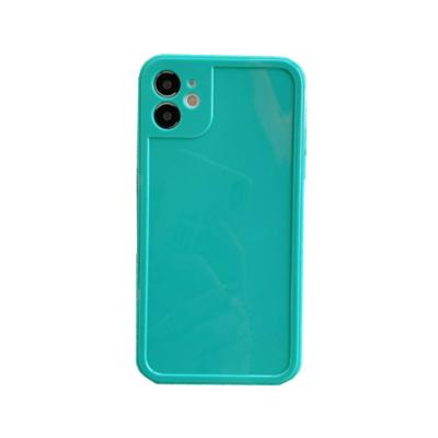 China Solid Color Shockproof Glossy Material TPU Cell Phone Case For iPhone 13 12 11 Pro Max Candy Soft Shell Cover Photo Frame Color for sale