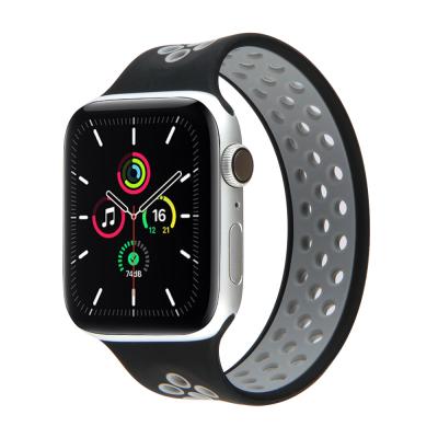 China Single Loop Rainbow Silicone Elastic Strap Suitable For Apple Watch 6 Se 5 4 3 2 For iWatch 38 42 40 44 Mm Sports Strap For Apple Watch 1 for sale