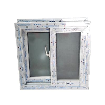 China Sliding Double UPVC Slide Glass Window Latest Style PVC Sliding Security Windows Residential Large Size Design for sale