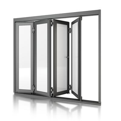 China Villa Windproof Outdoor Aluminum Commercial Patio Balcony Modern Standard Accordion Design, Bifold Aluminum Folding Glass Door for sale