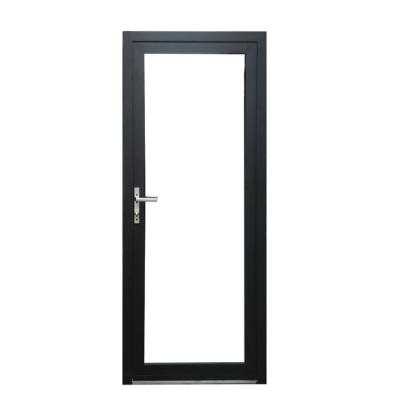 China Modern Customization House Commerce Wood Grain , PVC Tile Aluminum Grille Swing Door for sale