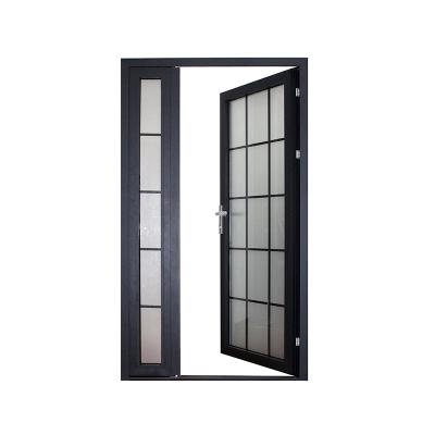 China Decoration Design Double PVC Hinged Flat Exterior Patio Interior Bathroom Door for sale