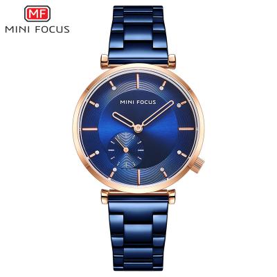 China 0333 Mini Focus Waterproof Fashionable Women's Watch Japan Movement Diamond-studded Girls Watch Luxury Full Steel Gold Watch for sale