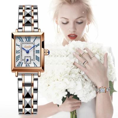 China LIGE Water Resistant Brand SUNKTA 6695 Luxurious Square Case Women Quartz Watches Unique Designer Roman Scale Dial Watch Latest 2021 Ladies for sale