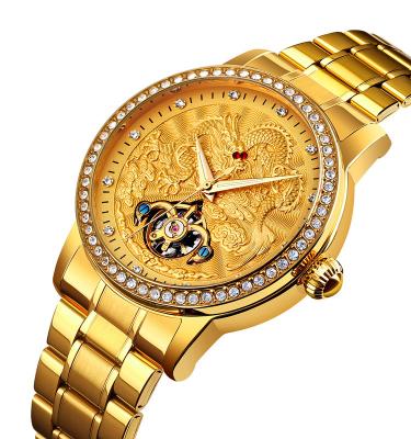 China Wholesale Men's Watch Skmei 9219 Chinese Business Chinese Dragon Dial Hollow Automatic Skeleton Luxury Automatic Mechanical Watch Water Resistant for sale