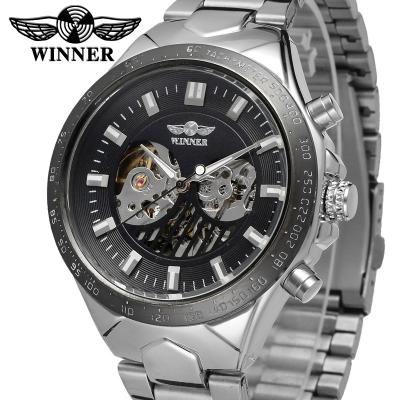 China Winner 8067M4T4 Brand Watches Men's Automatic Skeleton Watches Reloj Black Luxury Unique Watch Male Water Resistant for sale