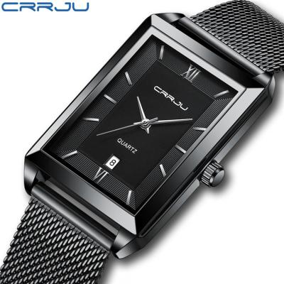 China Newest CRRJU 2197 Guangzhou Auto Date 2122 Wholesale Supplier Original Brand Men Quartz Watch Stainless Steel With Square Face for sale