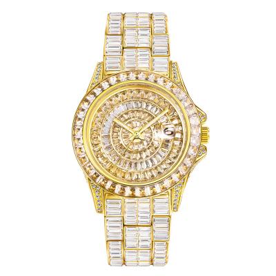 China Date Miss Fox V329 Automatic Male Watch 18k Gold Real Vacuum Plated Iced Out HIP HOP Diamond Watches With Luxury Stone for sale