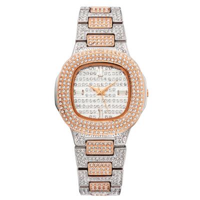 China MISS FOX 292 Outlet Men's Watches Stainless Steel Trend Design Quartz Wrist Watch Iced Out Diamond Rose Gold Wrist Male Watch Water Resistant for sale