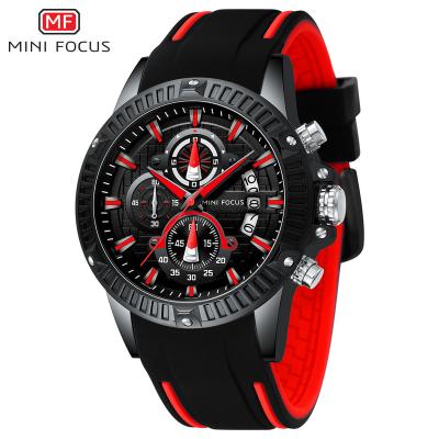 China FOCUS 0244 G Auto Date Hot Sale Water Resistant Sport Blue MINI Watches Three-eye Digital Silicone Strap Wristwatch Relogio Masculino for sale